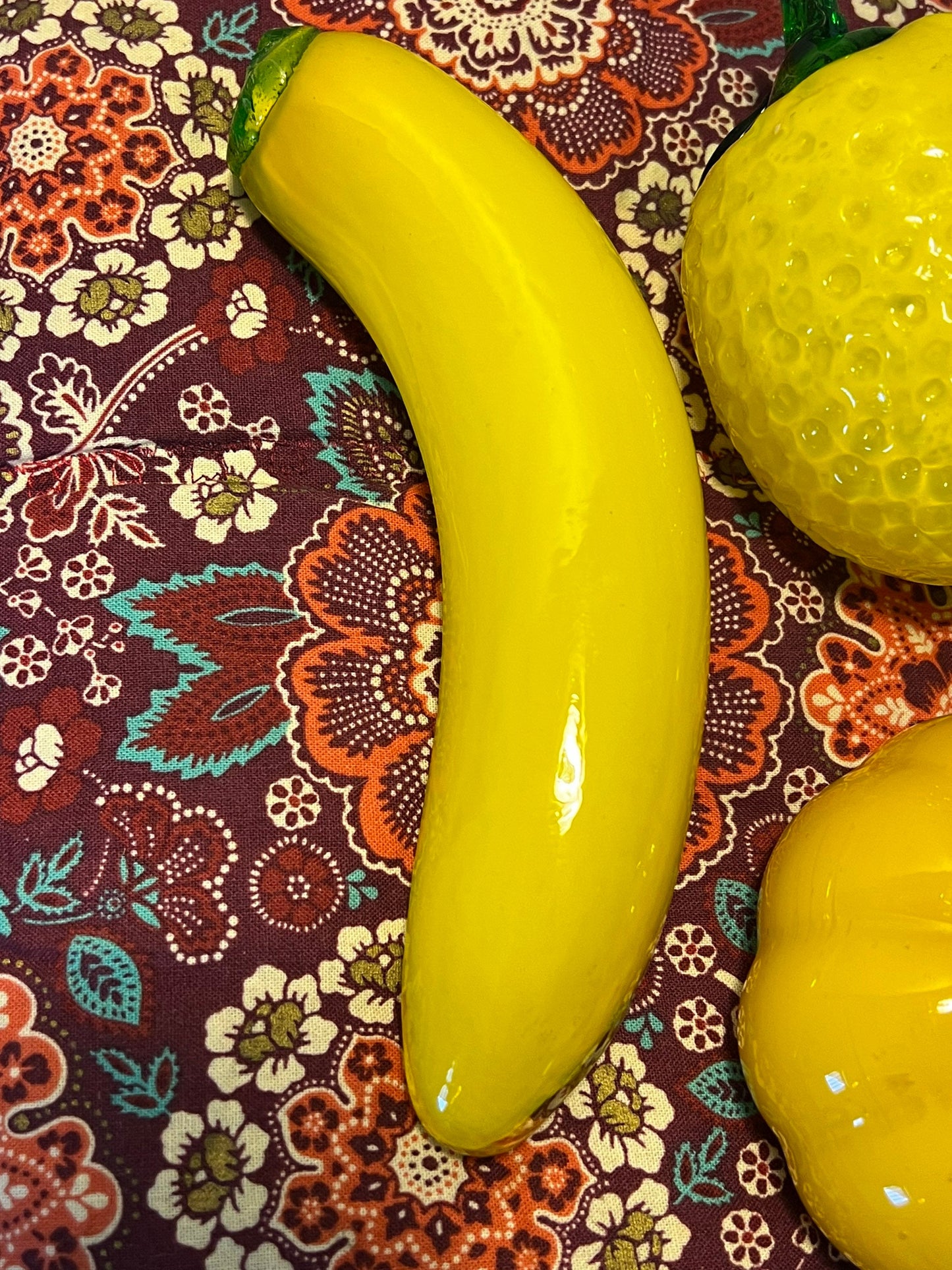 Vintage Murano Style Hand Blown Art Glass Fruit Banana Pear Eggplant Tomato Apple Lemon Peach Lover Antiques and Vintage