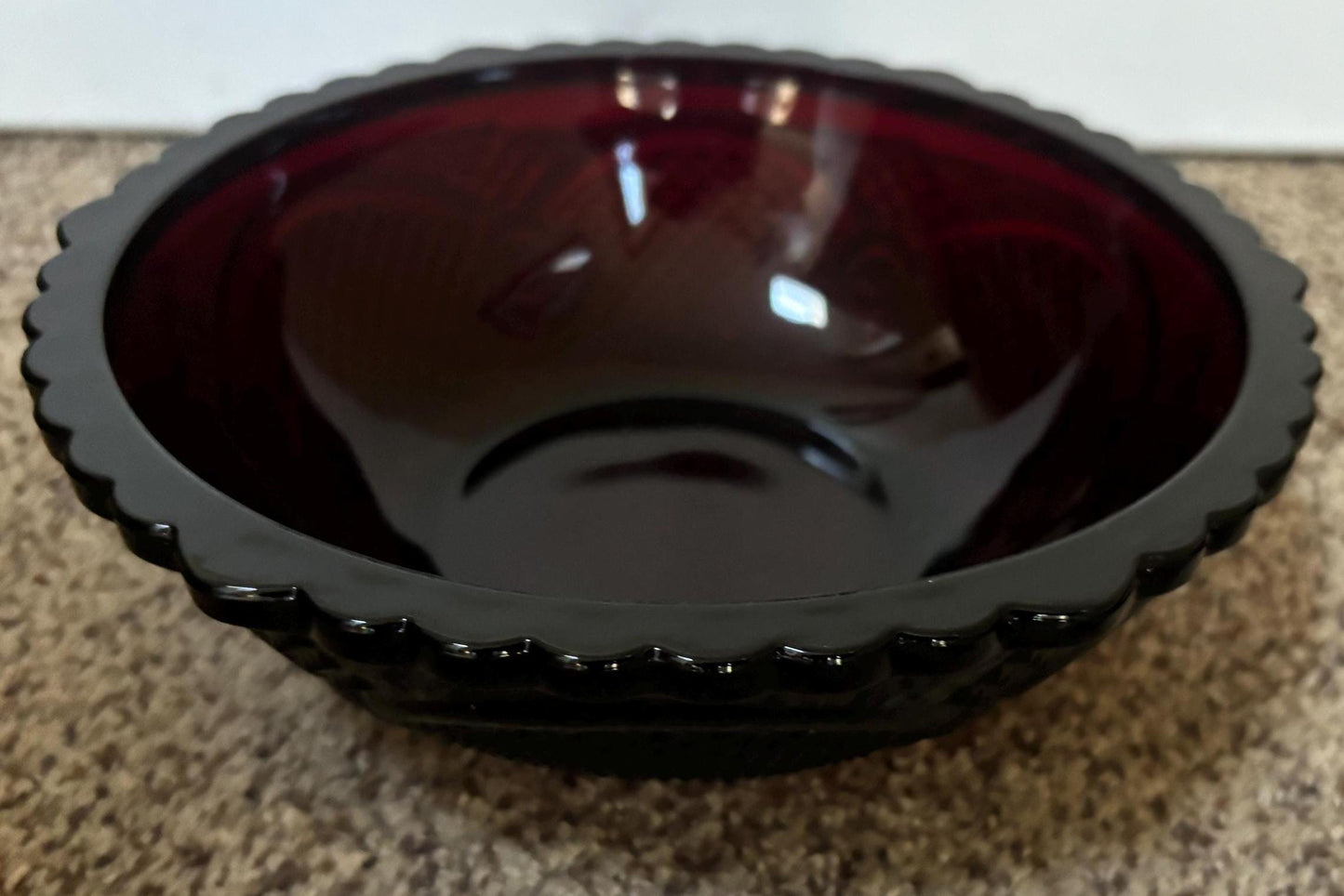 Avon Cape Cod Centennial Bowl Candy Dish Bowl Ruby Red Glass Lover Antiques and Vintage