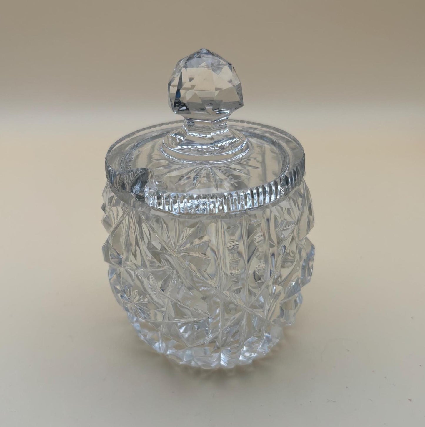 Antique Cut Crystal Sugar Bowl with Lid Lover Antiques and Vintage
