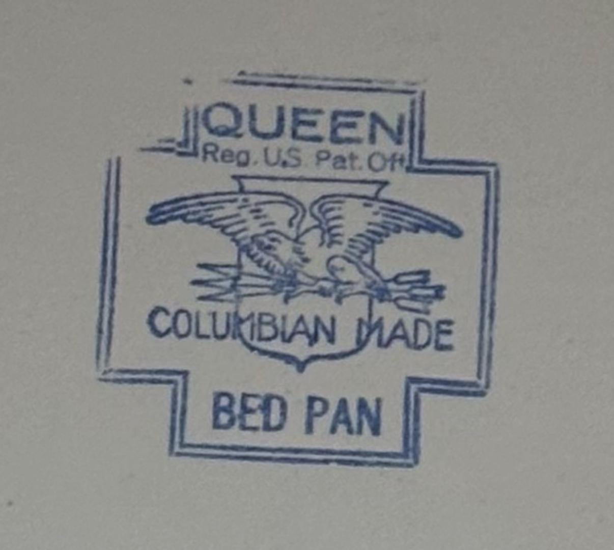 Antique Enamel and Porcelain Queen Columbian Made Bed Pan Planter Home Decor Lover Antiques