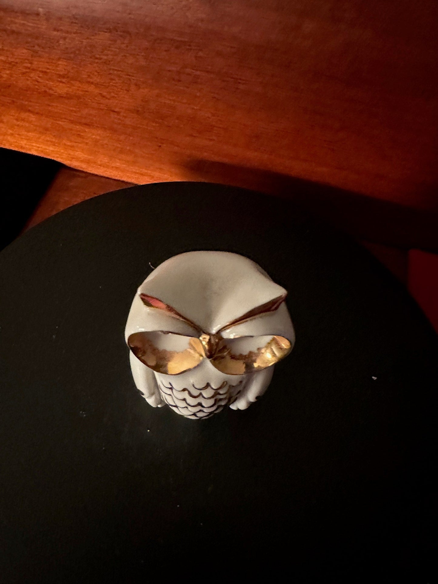 Vintage Capodimonte Porcelain Owl: Limoges, Swarovski Eyes, Made in Italy