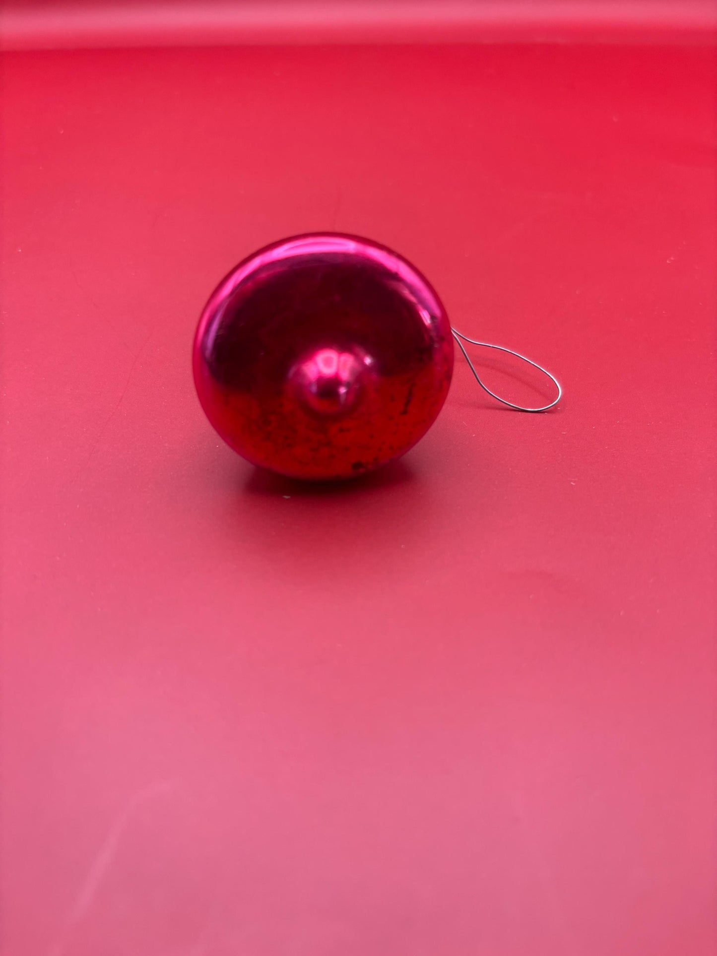 Red Bell Shaped Ornament Circle Circa 1940’s Lover Antiques and Vintage