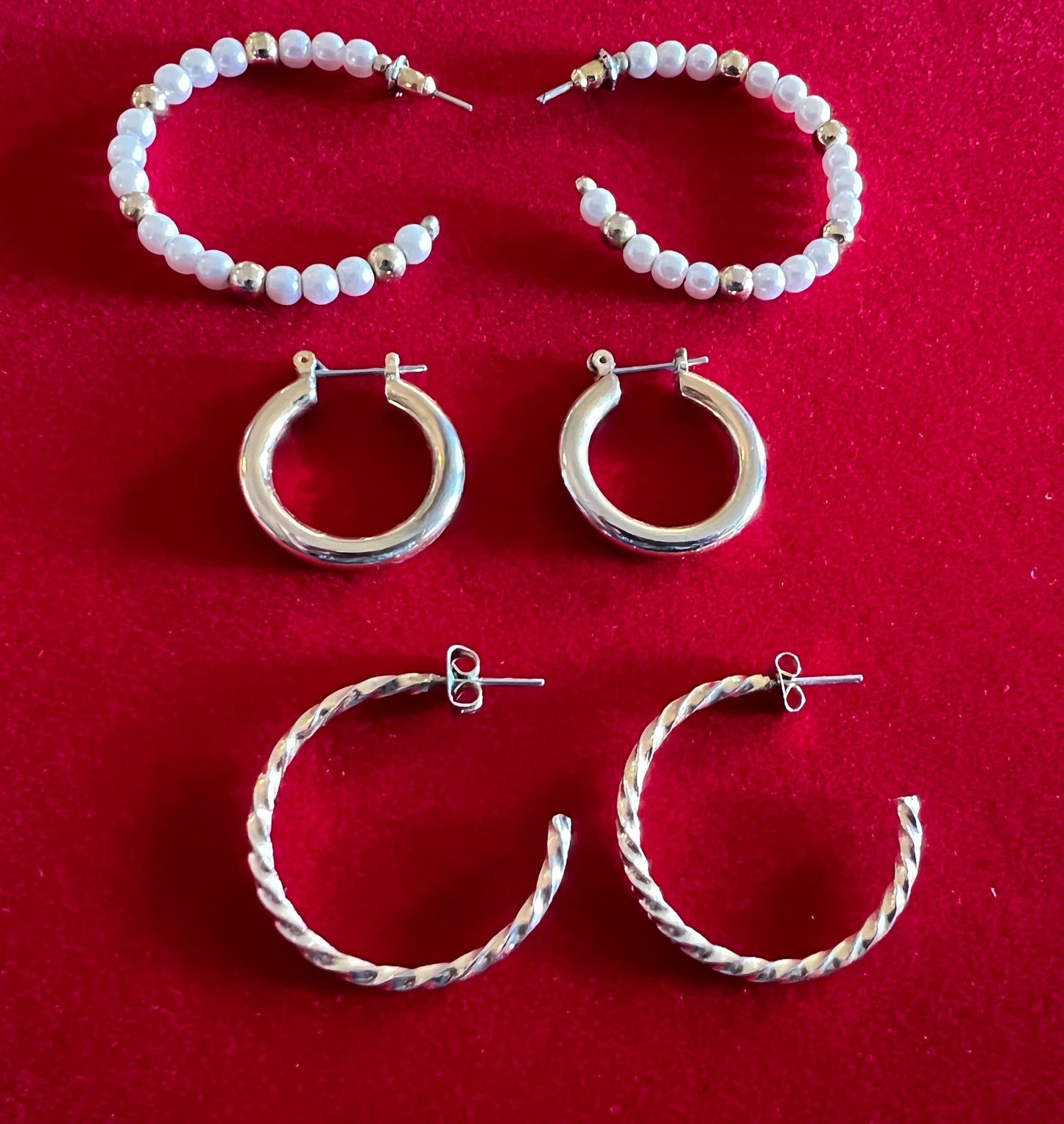 Vintage Hoop Earring Set: Small, Medium, Large Hoops Jewelry