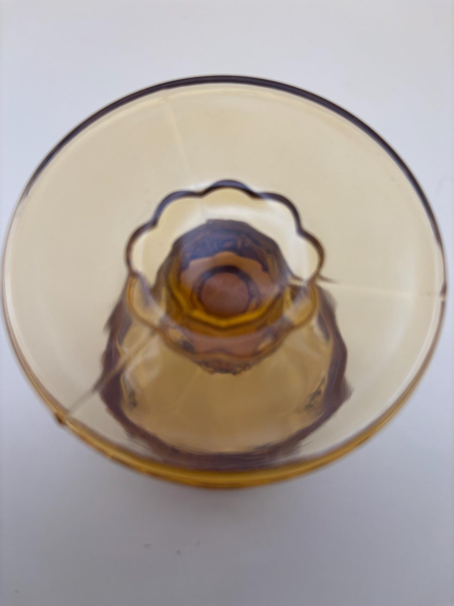LG Wright Glass Co Daisy & Cube Amber Goblet, Lover Antiques and Vintage