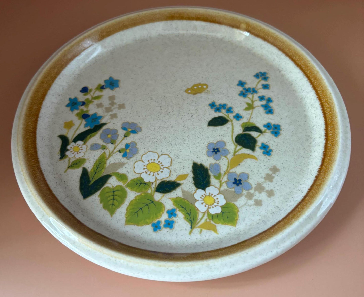 Vintage Mikasa Salad Plate Stone Manor Stoneware F5827 Sweet Briar Blue & White Flowers Lover Antiques and Vintage