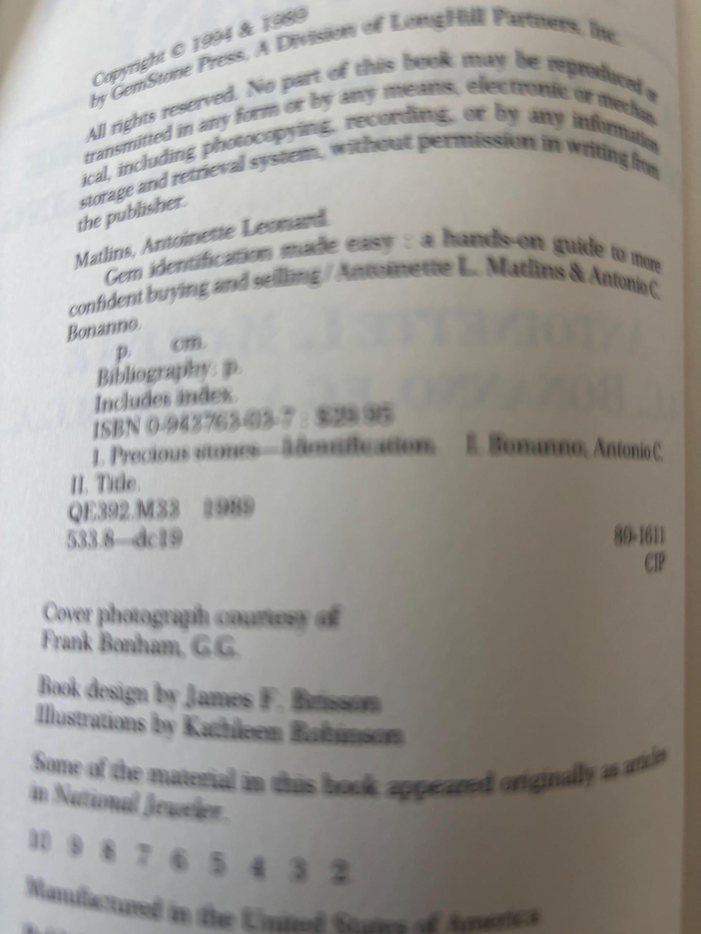 Gem Identification Made Easy Book, Hands On Guide to Confident Buying and Selling, by Antoinette L. Matlins