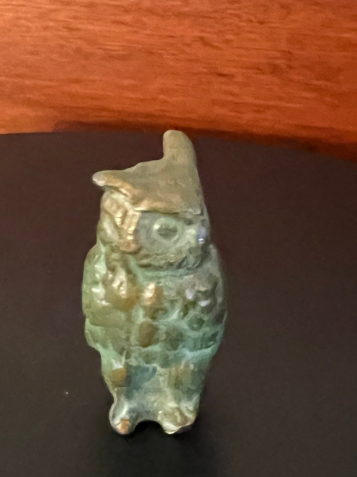 Antique Bronze Mini Owl Figurine, with Original Patina, Old Owl Figure, Lover Antiques and Vintage