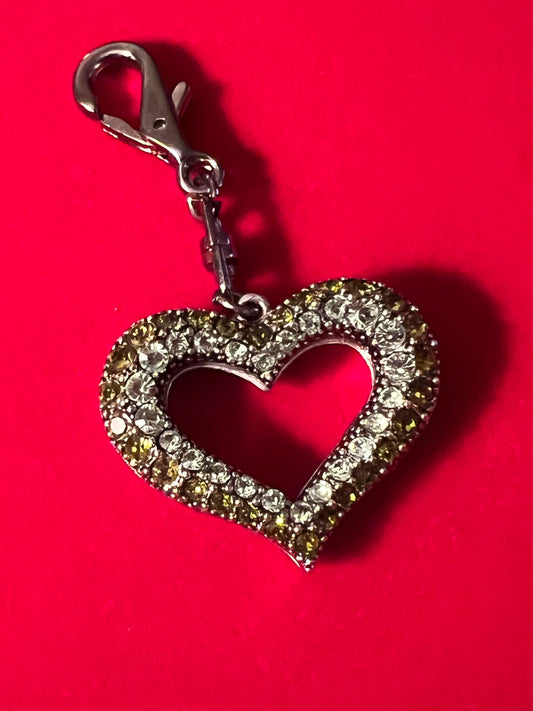 Vintage Silver Heart Pendant with Green Gems