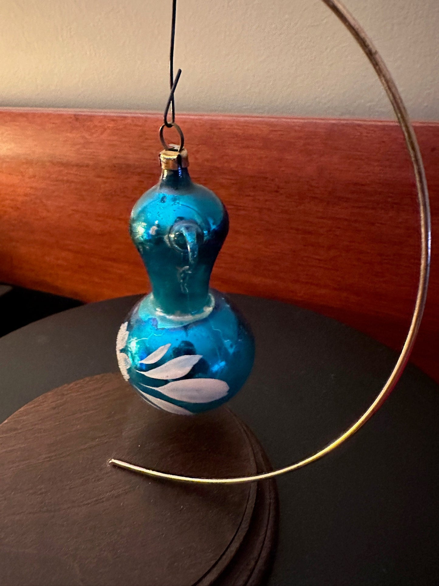 Vintage Blue Hand Blown Teapot Ornament