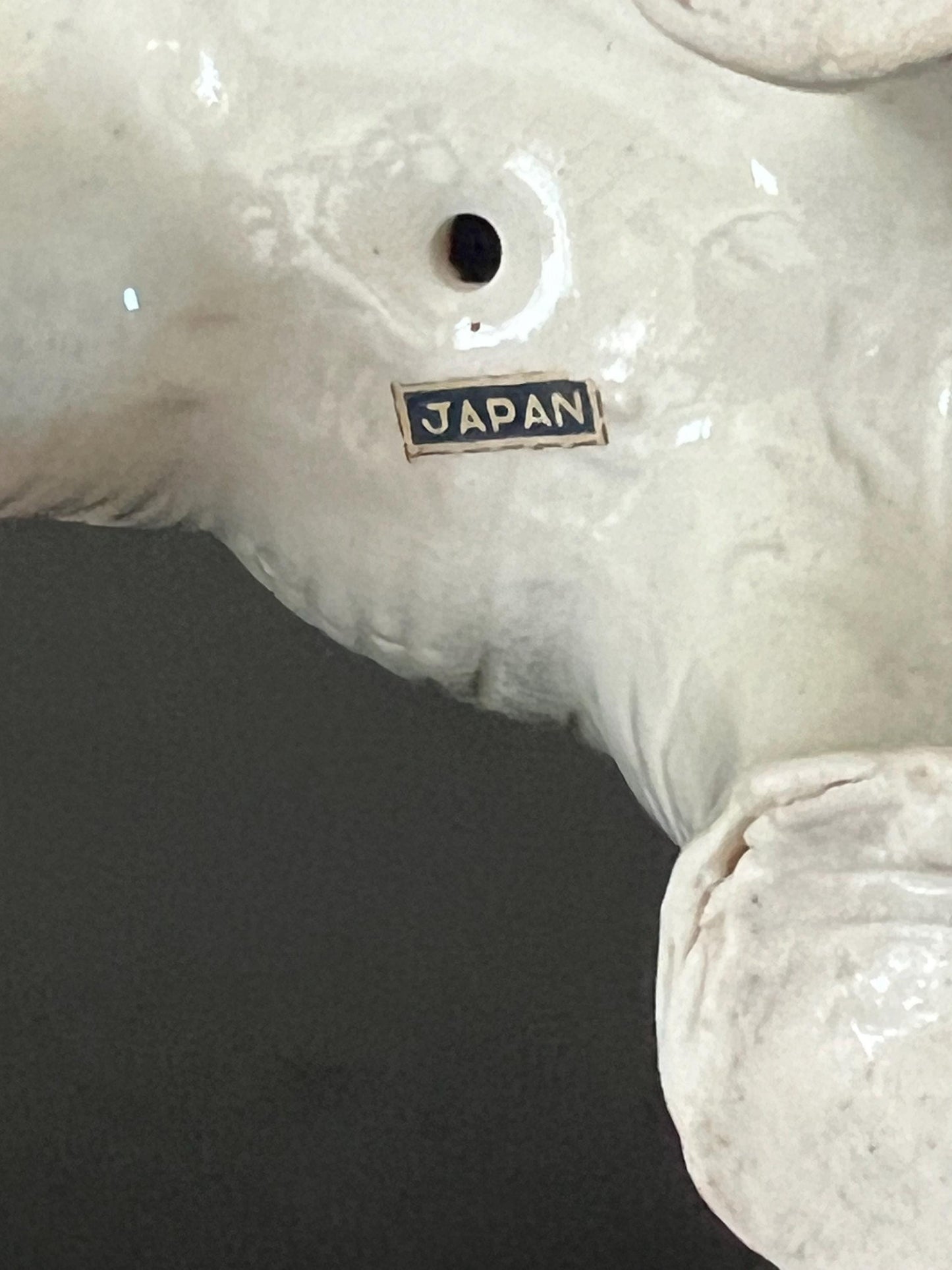 Vintage Ceramic Elephant Figurine: Trunk Up, Man Rider, Made in Japan