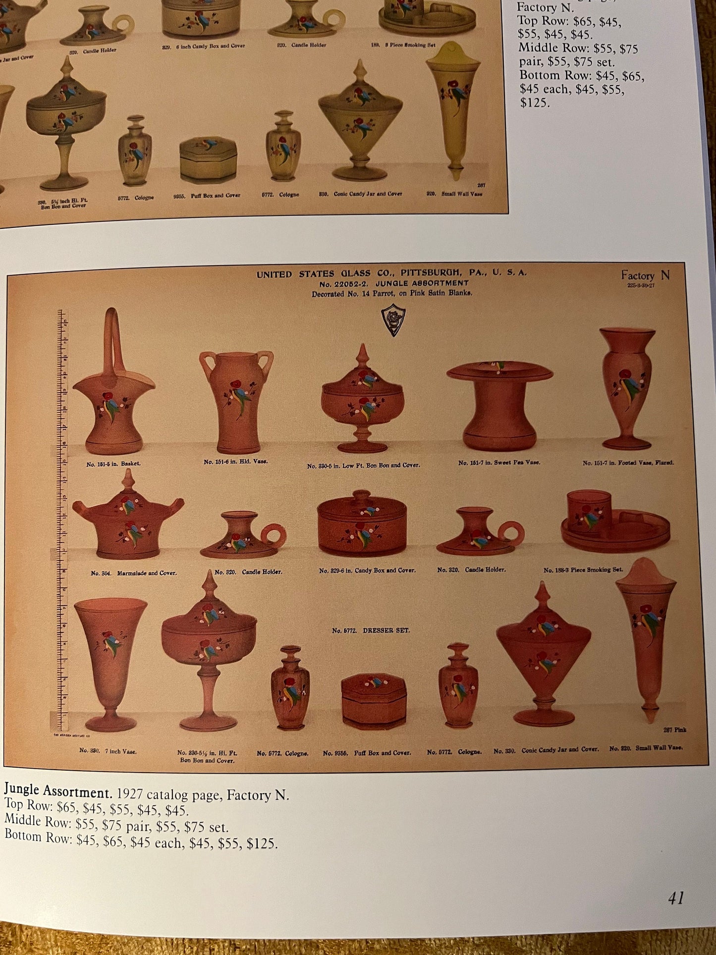 US Glass Company Book: 1920s Satin Glass & Lamps, Tiffin Collectors Club