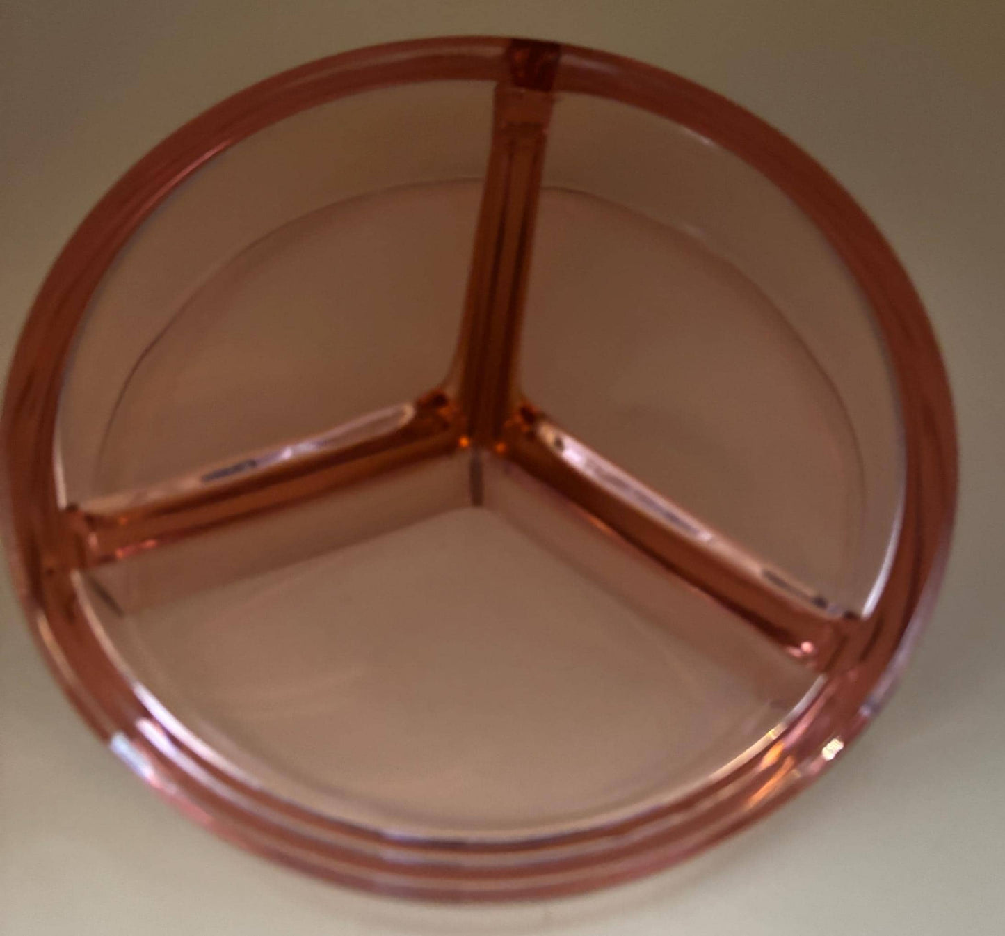 Vintage Pink Fostoria Versailles Glass Divided Relish Bowl