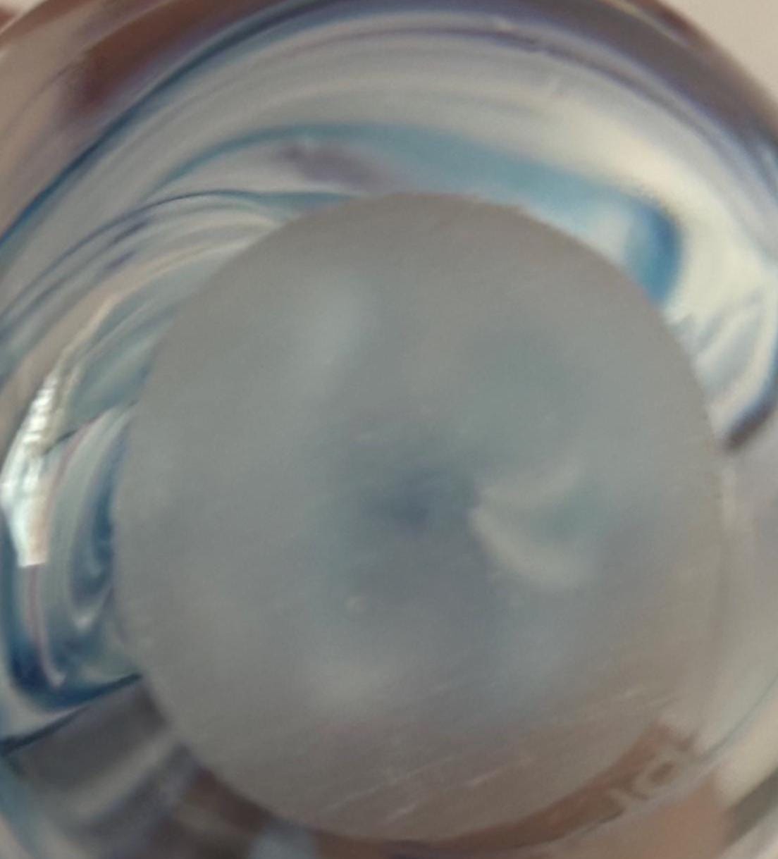 Ocean Hand Blown Blue White Glass Paperweight, Seaside Glass Art