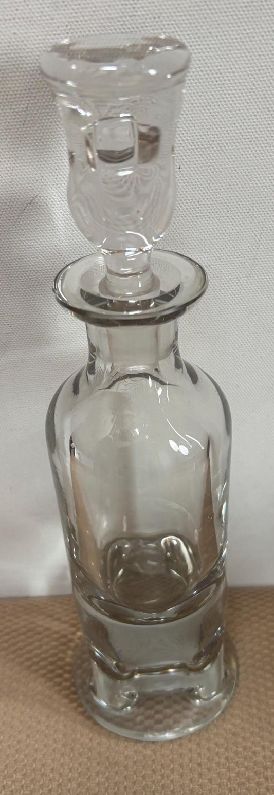 Vintage Crystal Glass Decanter with Stopper: Tall Wine Bottle