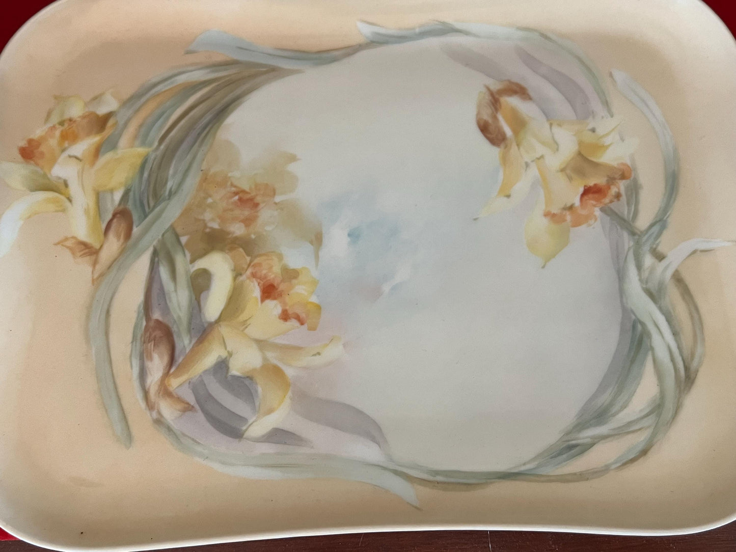 Vintage Limoges of France Porcelain Tray Dish Daffodils Whimsical Stamped Limoges Flowers Design Lover Antiques and Vintage