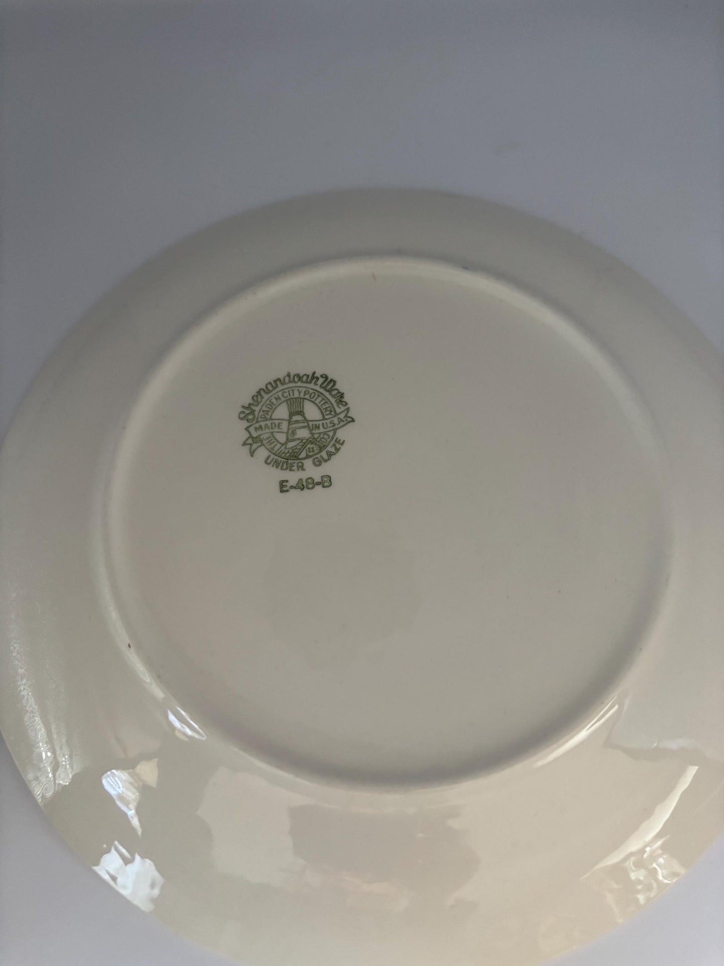 Paden City Pottery Shenandoah Ware Dinner Plate, Cosmos Pattern Hand Painted Rose & Red Flowers Yellow Accents, Lover Antiques and Vintage