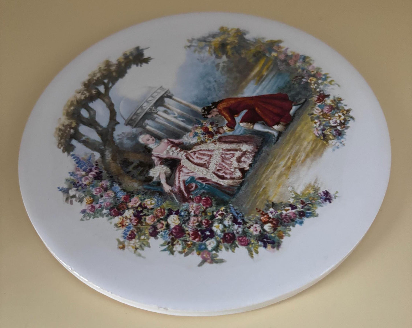 Vintage H & R Johnson England Porcelain Trivet or Wall Hanging Lover Antiques and Vintage