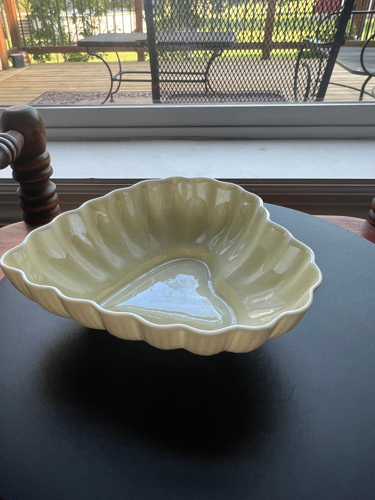 Vintage Belleek Ireland Heart Dish: Scalloped Porcelain Bowl