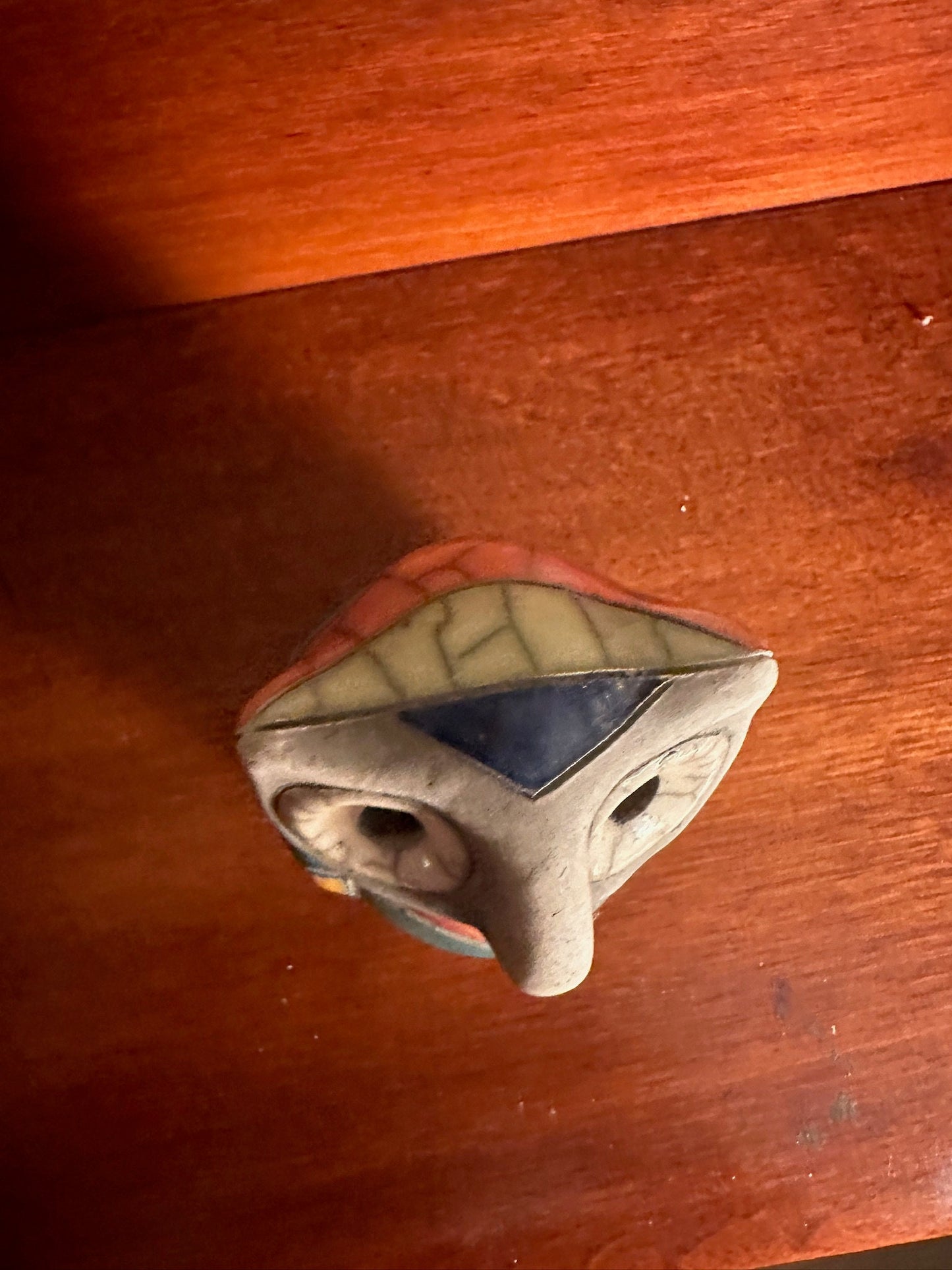 Vintage Mosaic Pottery Owl Figurine - South African Art