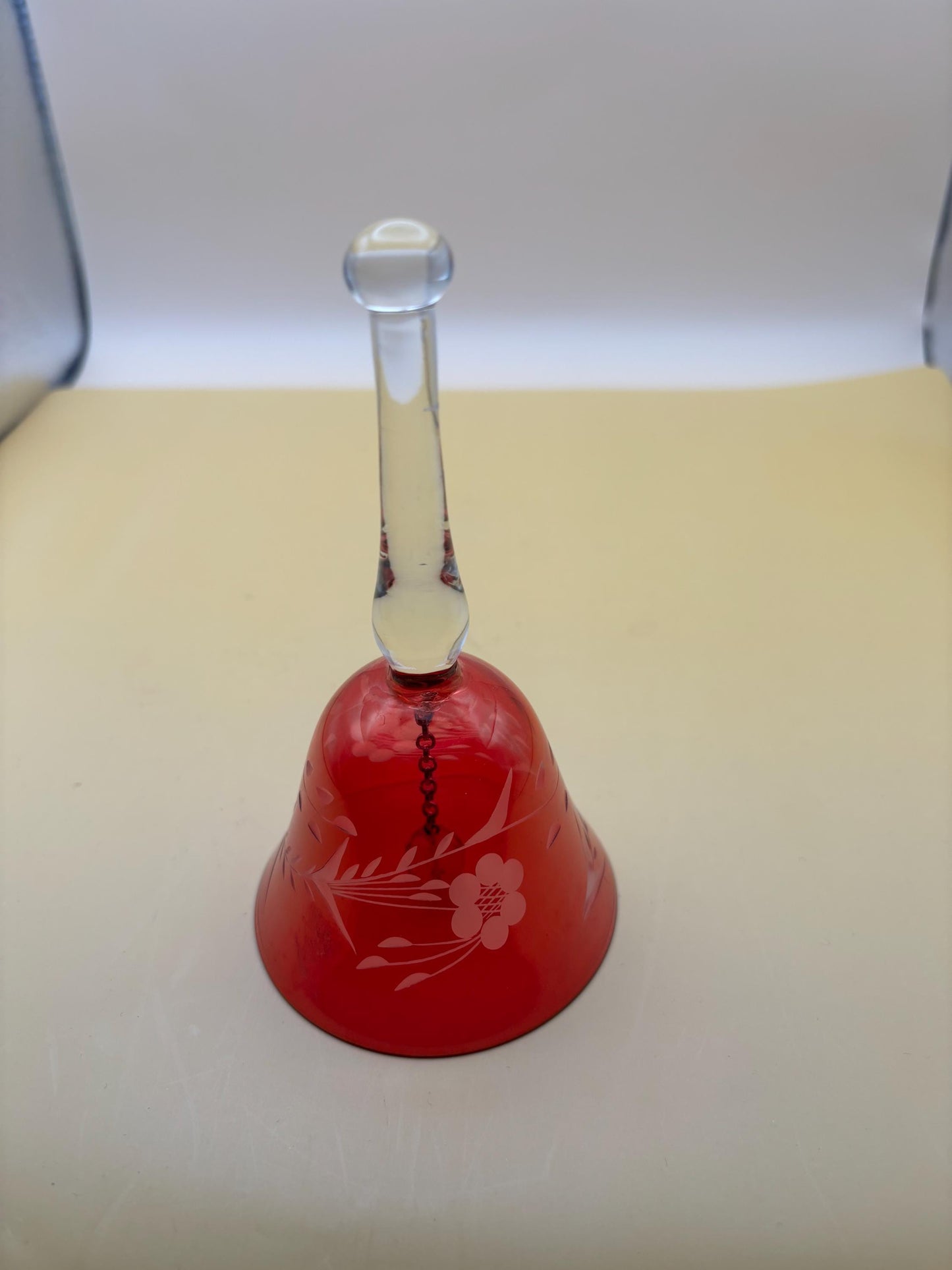 Vintage Cranberry Crystal Glass Bell Pink Glass Art Lover Antiques and Vintage
