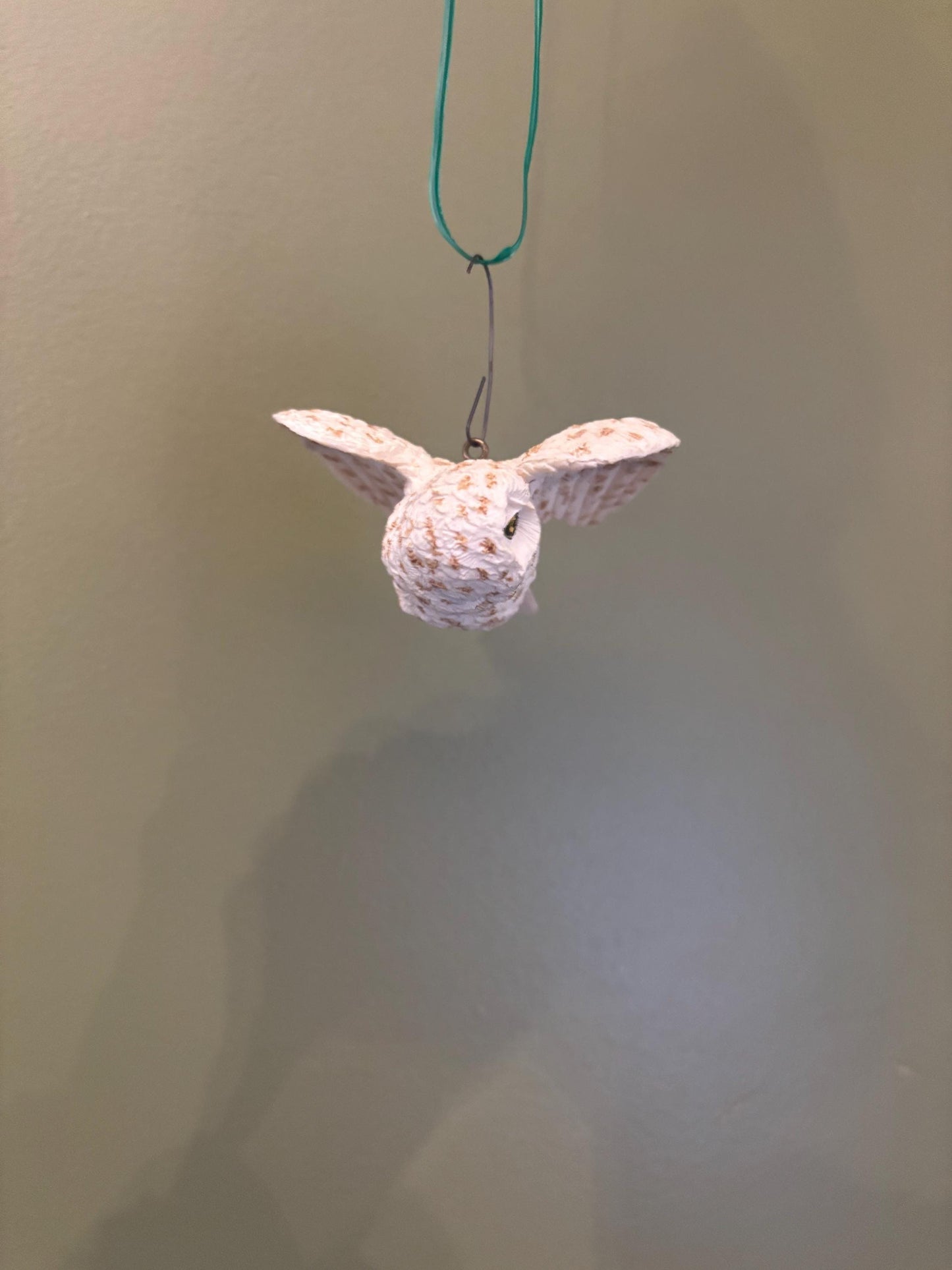 Vintage Flying Owl Ceramic Snowy Owl in Flight Ornament Gift For Her Lover Antiques and Vintage