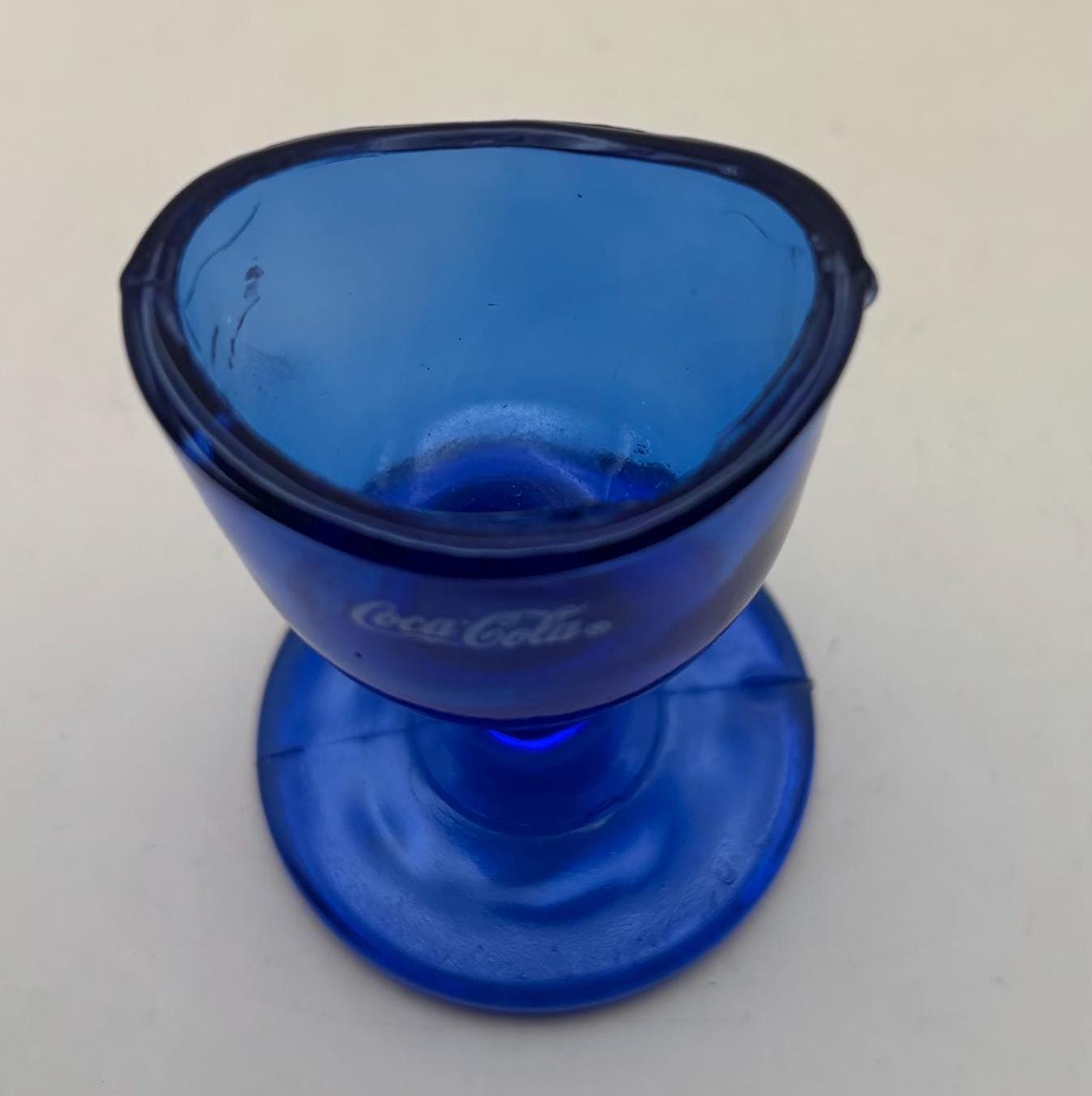 Vintage Coca Cola Cobalt Blue Glass Eye Cup