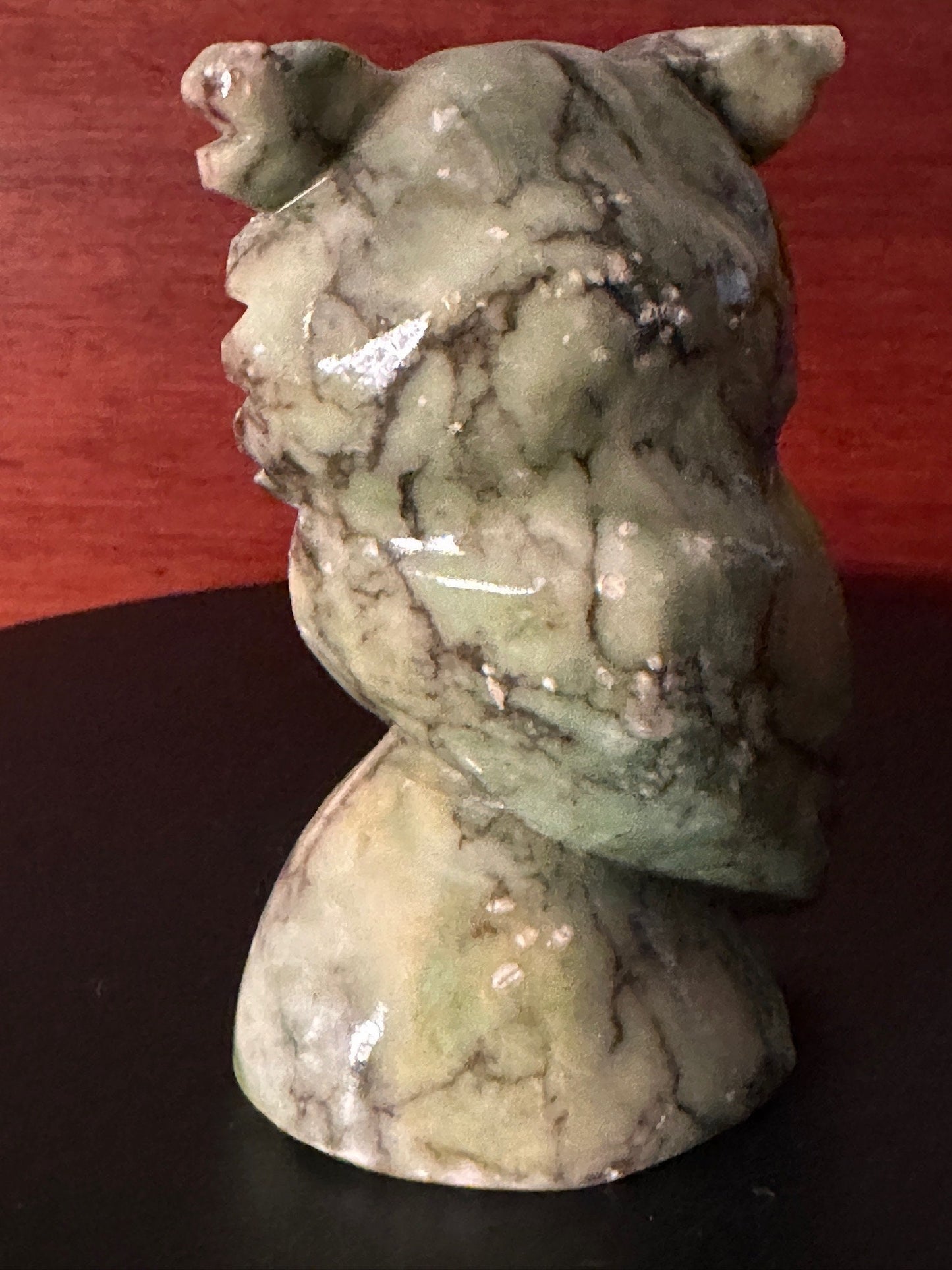Vintage Alabaster Stone Owl, Made in Italy, Vintage Stone Owl, Stone Owl Figure, Lover Antiques and Vintage