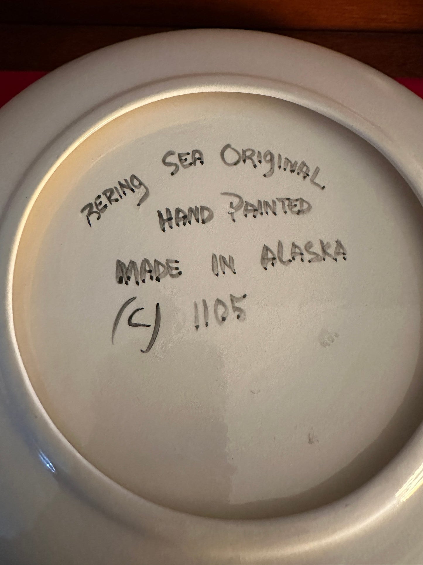 Vintage HOPE Bering Sea Hand Painted Plate: Alaskan Women Art