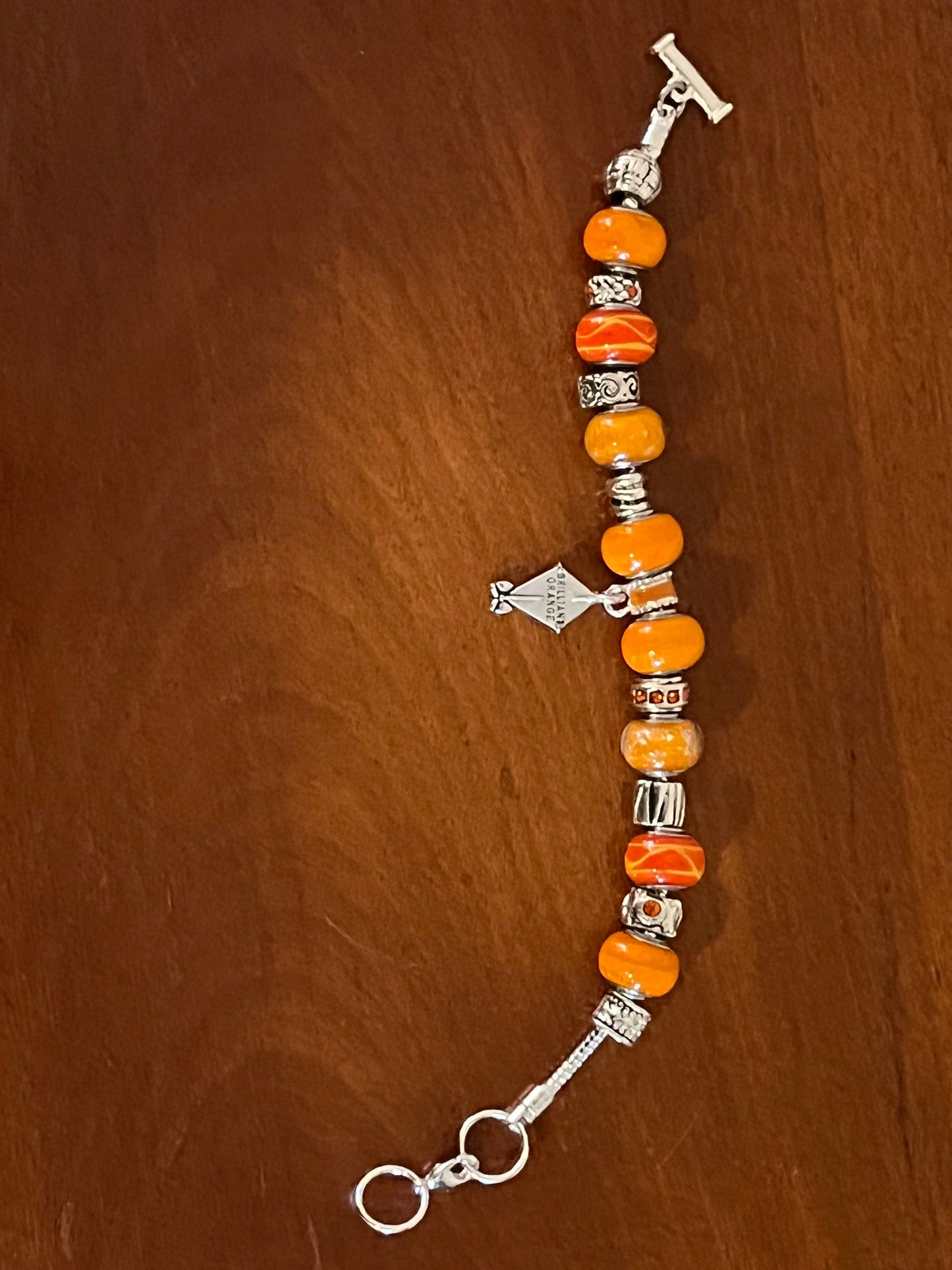 Charm bracelet Willabee and Ward jewelry orange love Valentine’s Day Gift kite charms beads