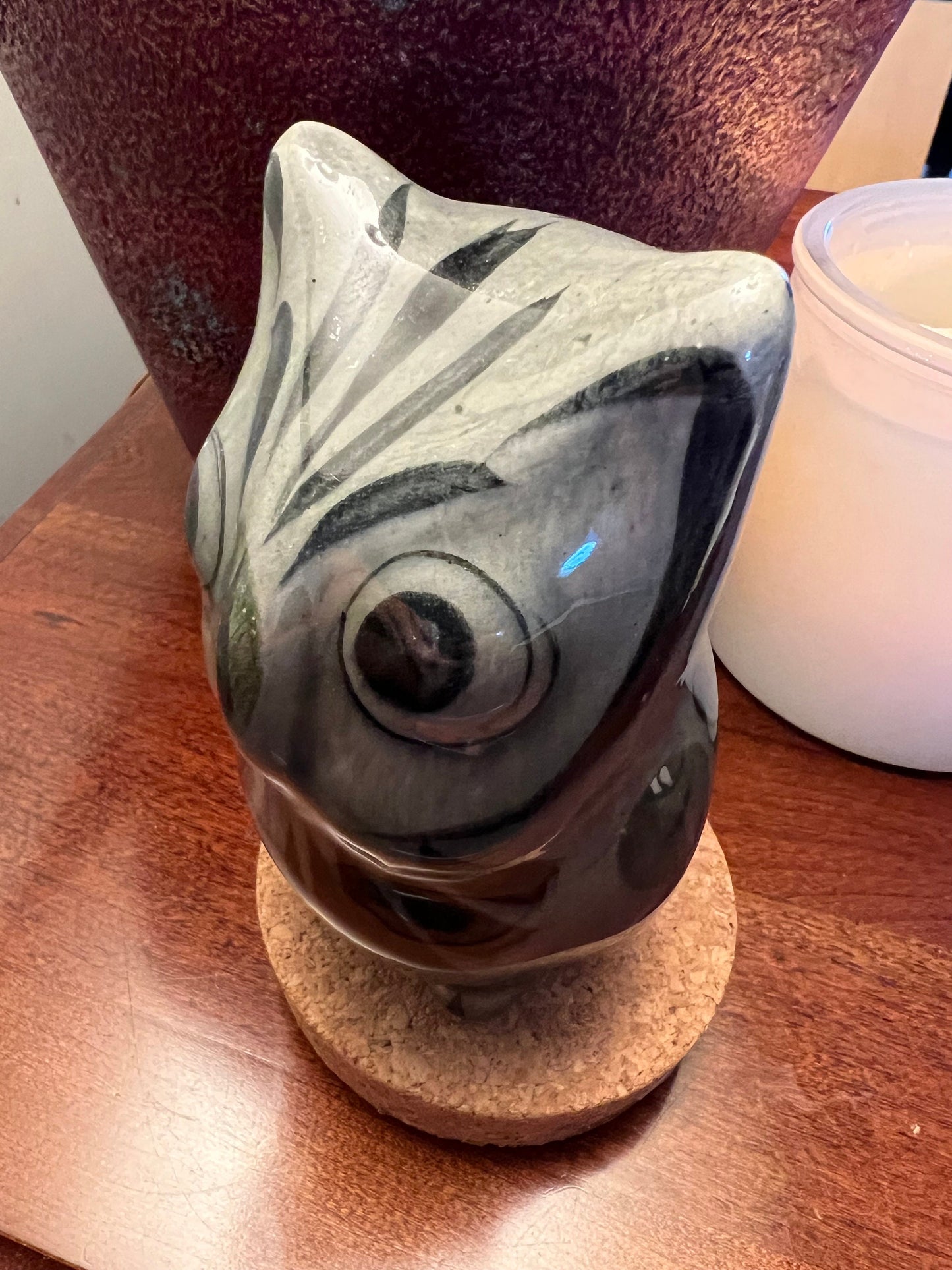 Vintage Tonala Pottery Owl - El Palomar Ken Edwards - Mexican Folk Art