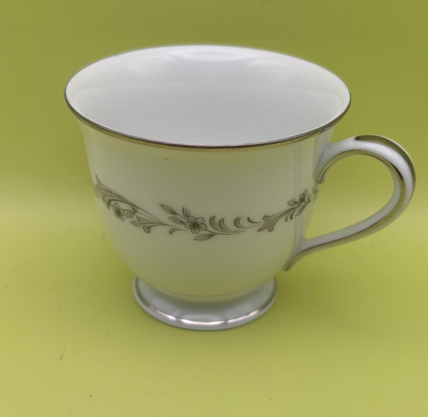Noritake Gray & White Tea Cup and Saucer Set Made in Japan Lover Antiques and Vintage