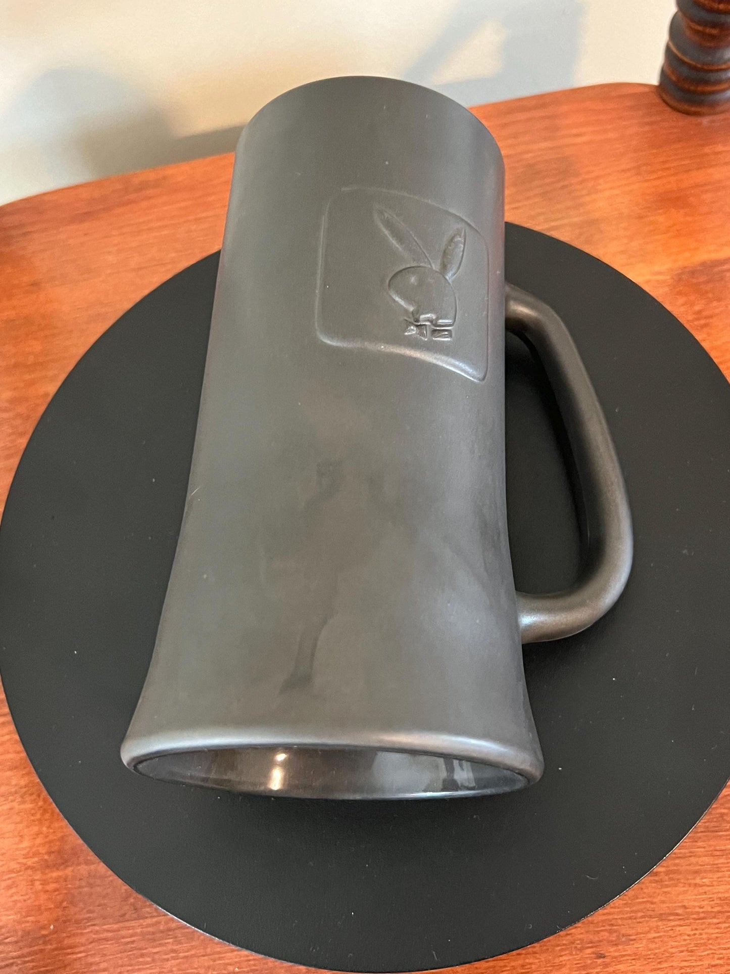 Vintage Playboy Stein Tall Clay Cup Beer Mug with Playboy Bunny Charcoal Matte Look Lover Antiques and Vintage