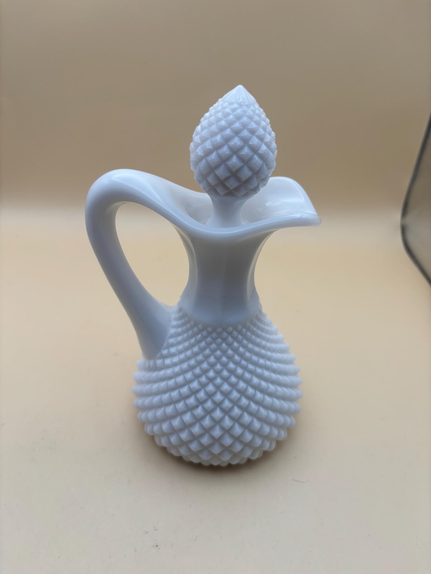 Vintage White Hobnail Decanter with Stopper Lover Antiques and Vintage