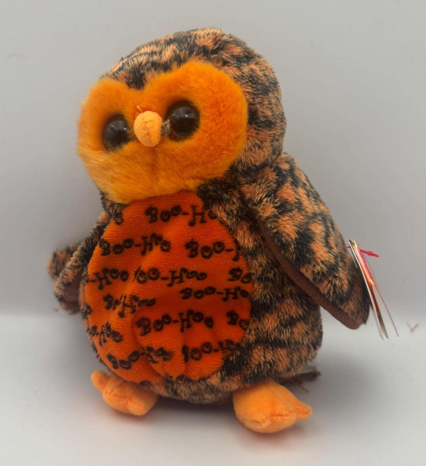 Boo Who? The Halloween Owl, Retired Ty Beanie Baby Owl Plush Stuffed Animal