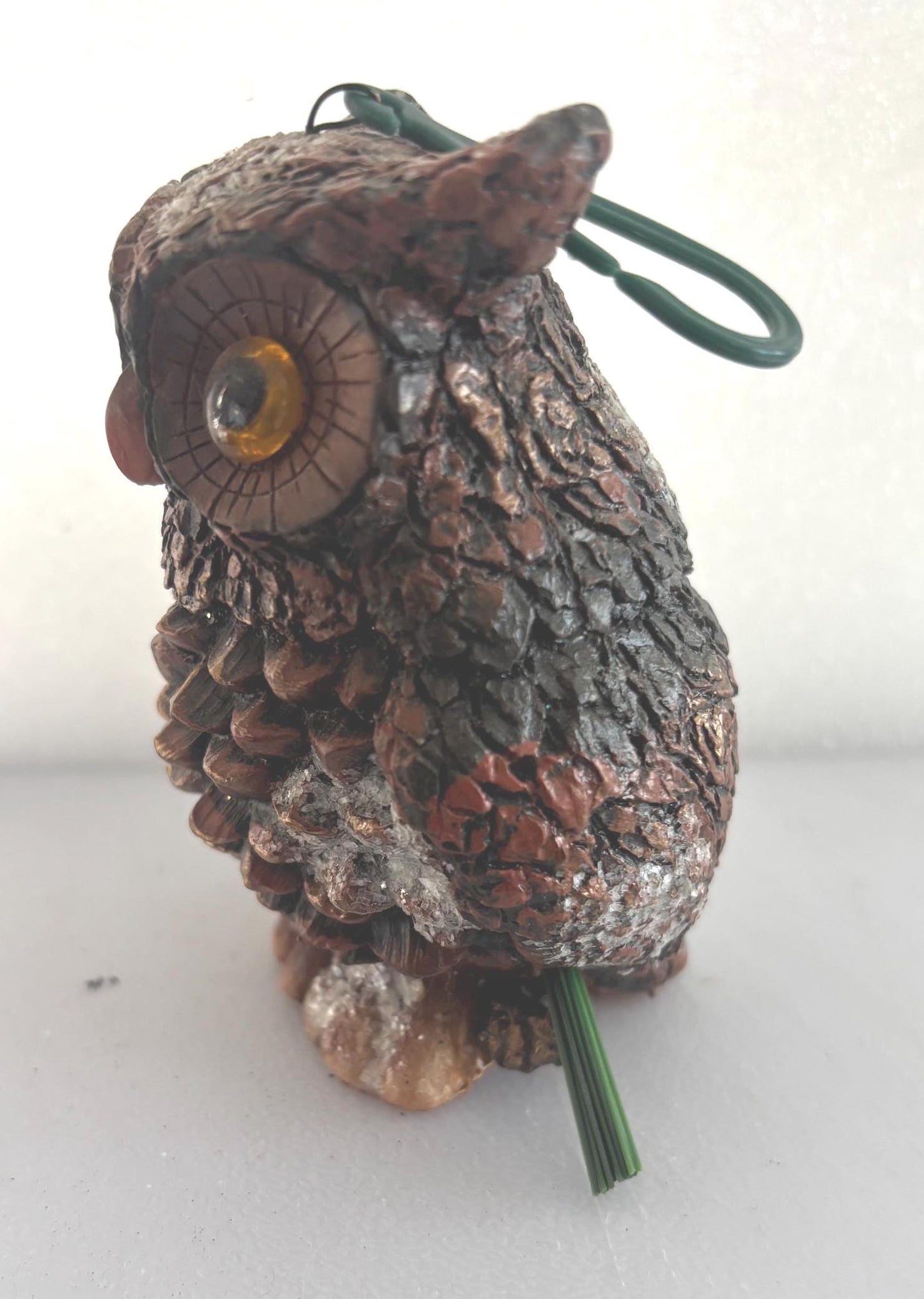 Vintage Owl in Pinecone Basket Ornament Gift For Her Lover Antiques and Vintage