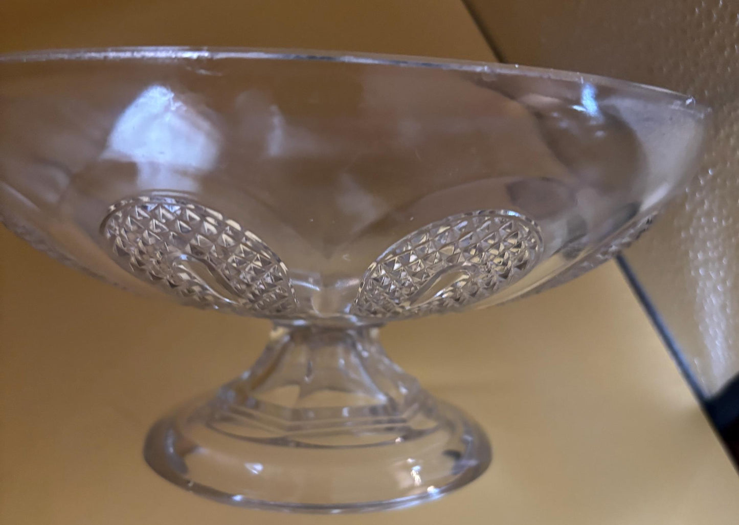 Antique Crystal Glass Footed Compote Glass Bowl EAPG Glass Footed Bowl Lover Antiques and Vintage