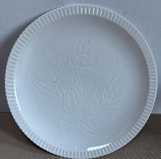 Vintage Shelledge White Large Dinner Plate with Narrow Flutes Edging Syracuse China Lover Antiques and Vintage
