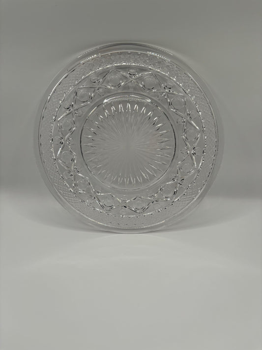 Vintage Starburst Glass Plate Crystal Clear Fancy Plates Lover Antiques and Vintage