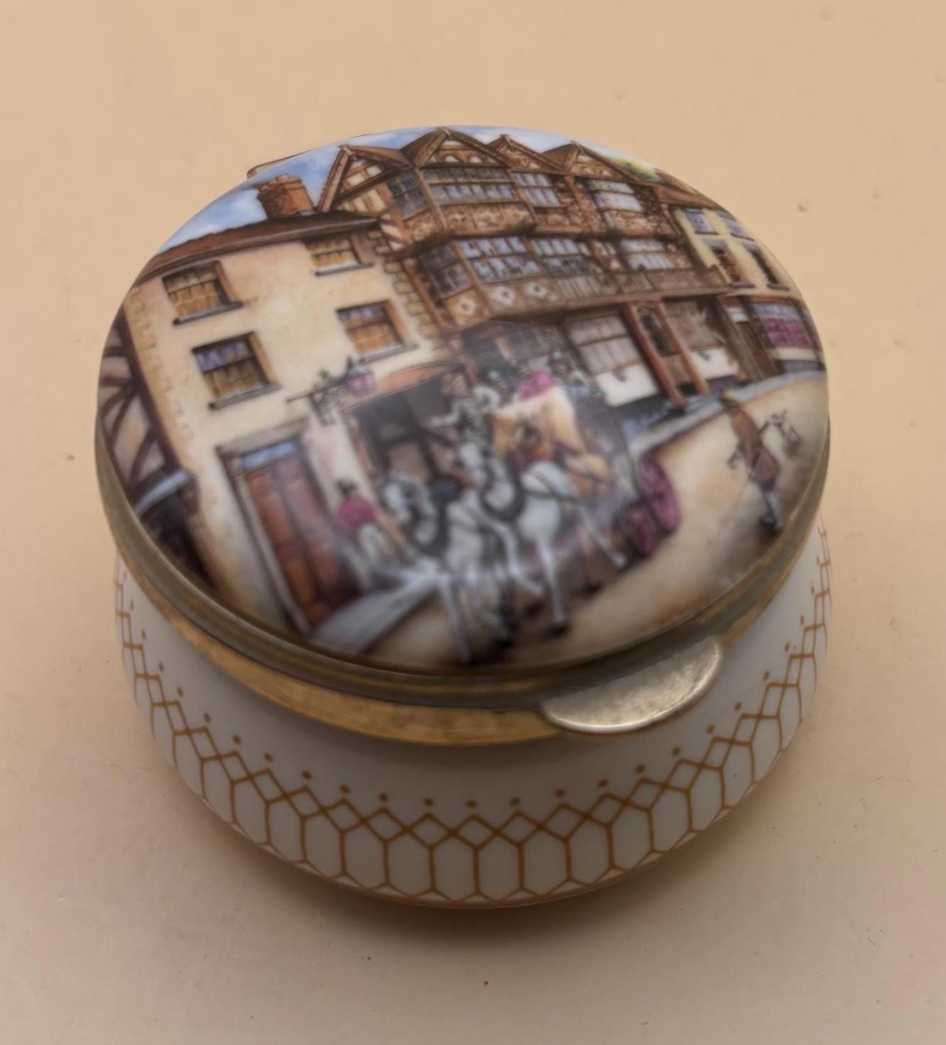 Vintage Ayshford Fine Bone China Trinket Box Staffordshire England Hinged Box Lover Antiques and Vintage