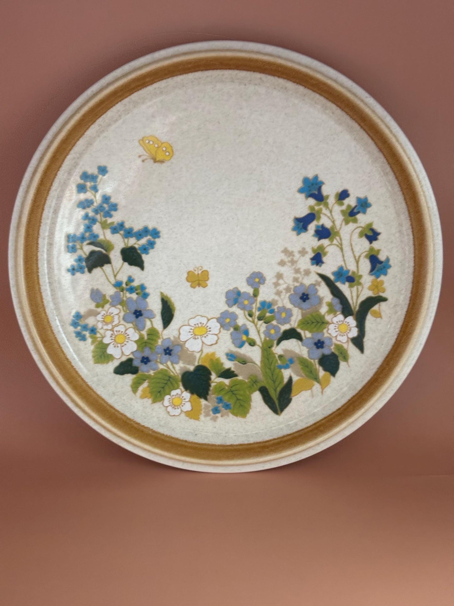 Vintage Mikasa Dinner Plate Stone Manor Stoneware F5827 Sweet Briar Blue & White Flowers Lover Antiques and Vintage