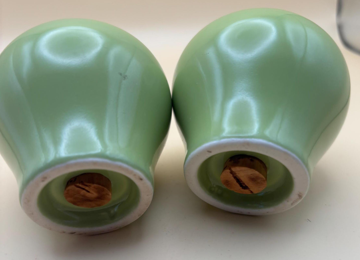 Vintage Fiesta Salt and Pepper Shakers Rhythm Homer Laughlin Duraprint Charm House Chartreuse Green Shakers Lover Antiques and Vintage