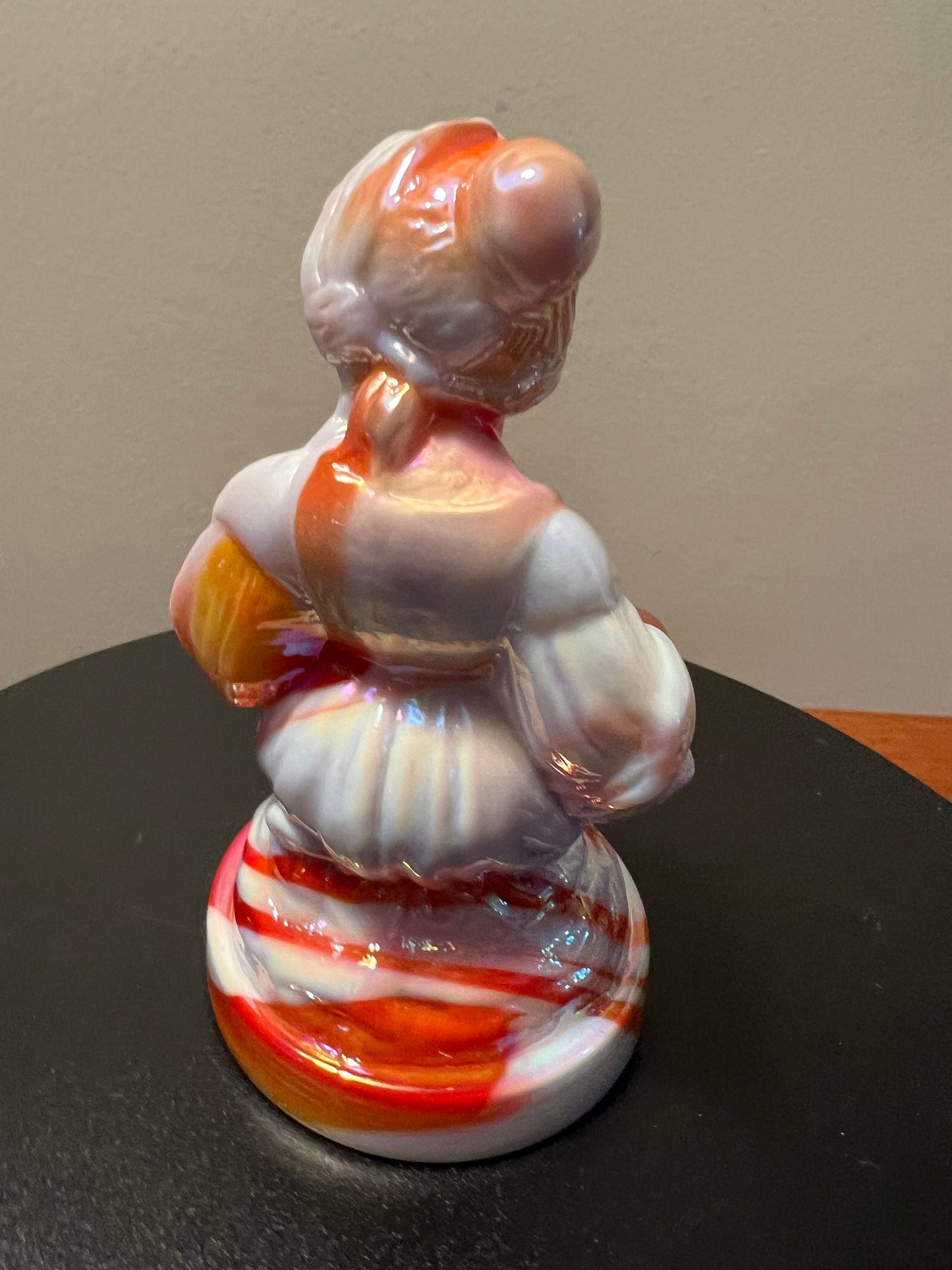 Vintage Little Women Meg #5 Summit Art Orange White Slag Glass Manganese Glows Russ Vogelsong Sculpture Figurine Lover Antiques and Vintage