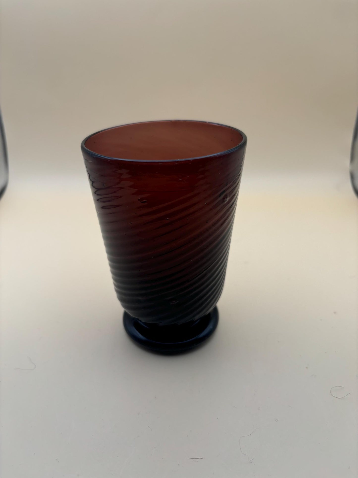 Vintage Amethyst Glass Pretty Purple Mid Century Glassware Glass Art Vase