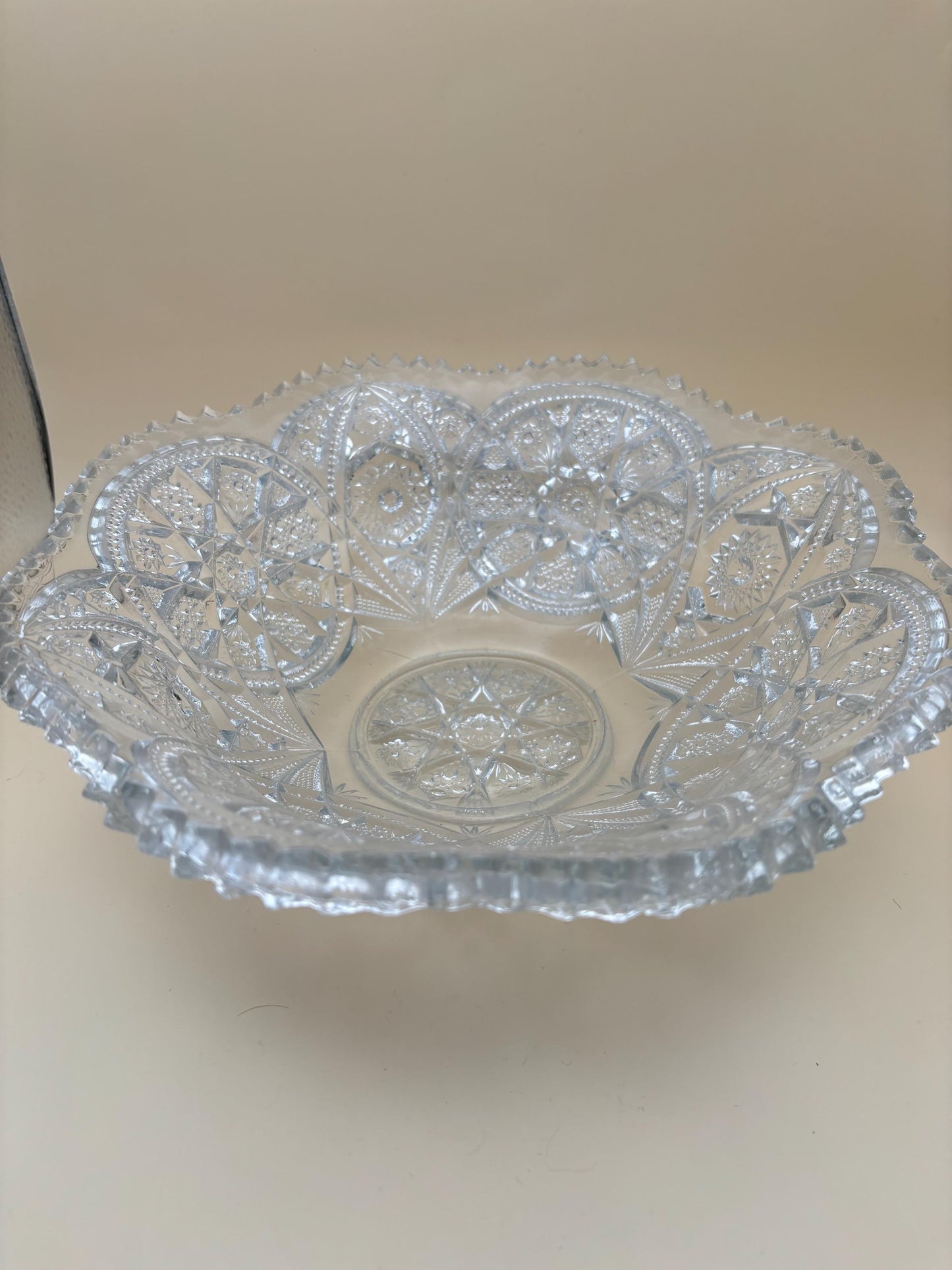 Antique Imperial Glass Wide Bowl Star of David Design Lover Antiques and Vintage