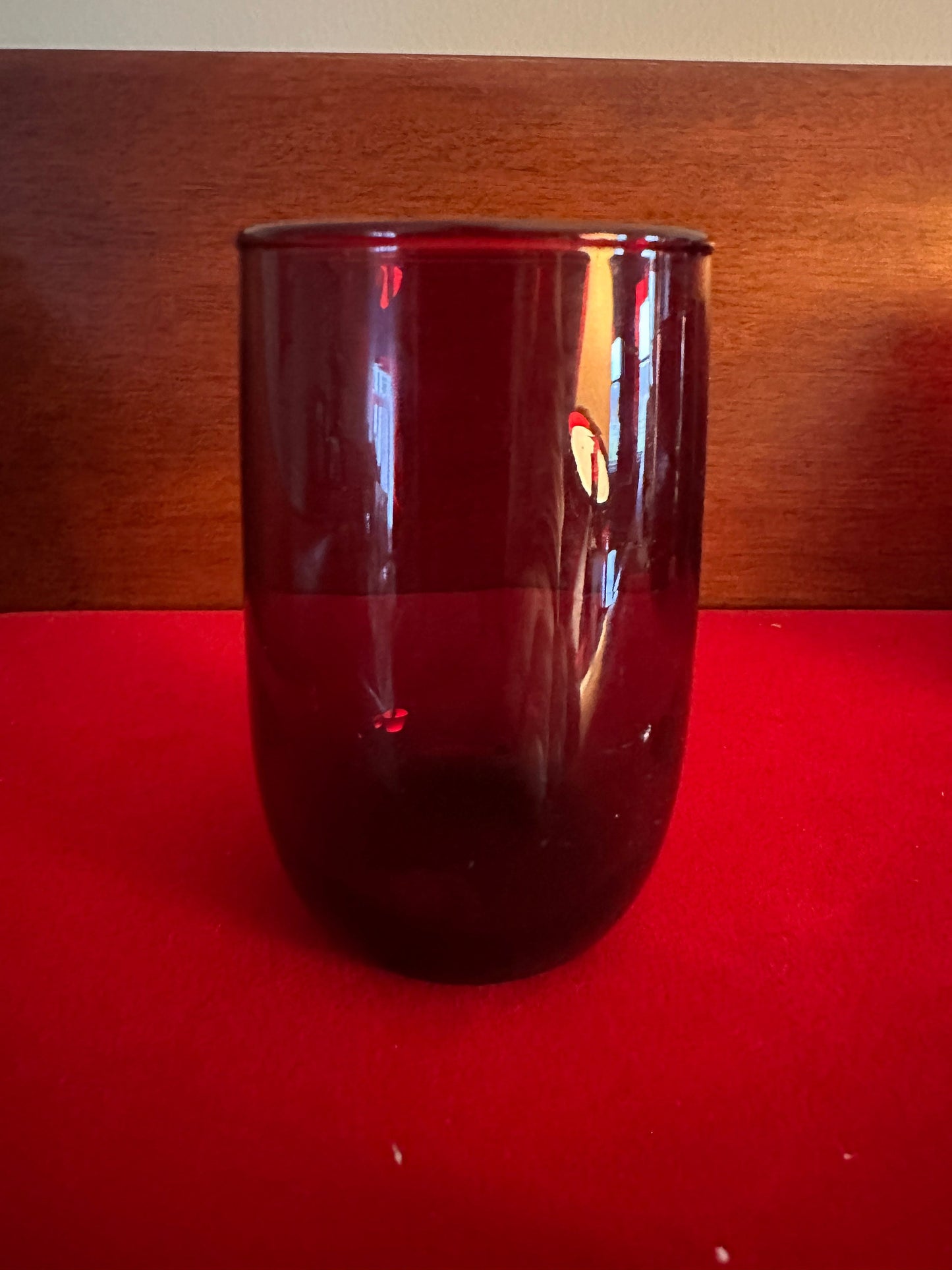 Vintage Ruby Red Glass Cup, Cute Red Glass Art, Lover Antiques and Vintage