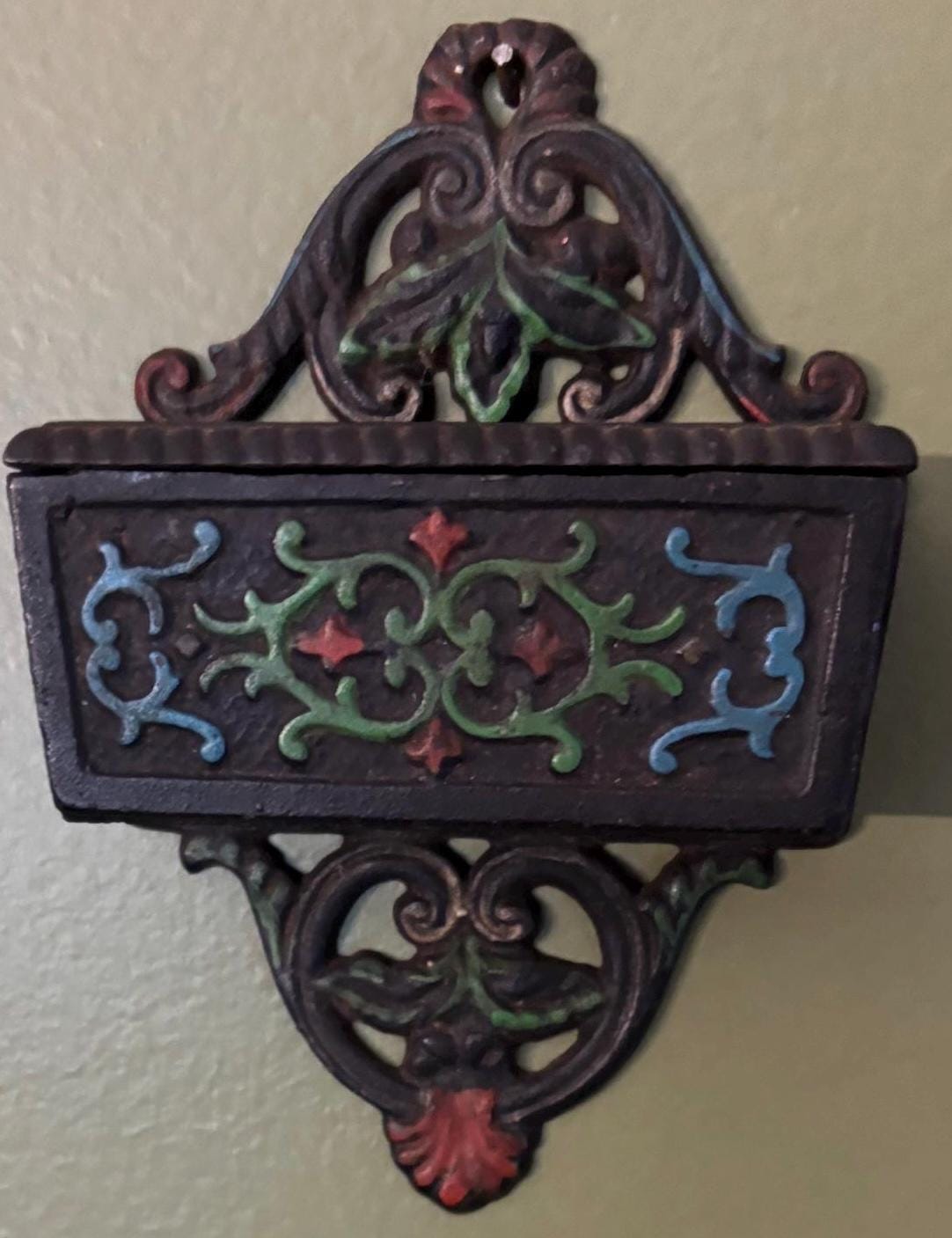 Vintage Wilton Cast Iron Match Wall Mount Holder Lover Antiques and Vintage