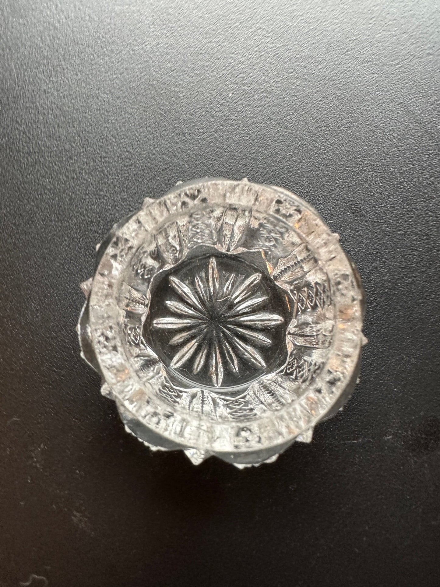 Vintage Clear Cut Crystal Sugar Dish: 1930s Glass Container