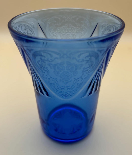Vintage Cobalt Blue Lace Glass Tumbler Lover Antiques and Vintage