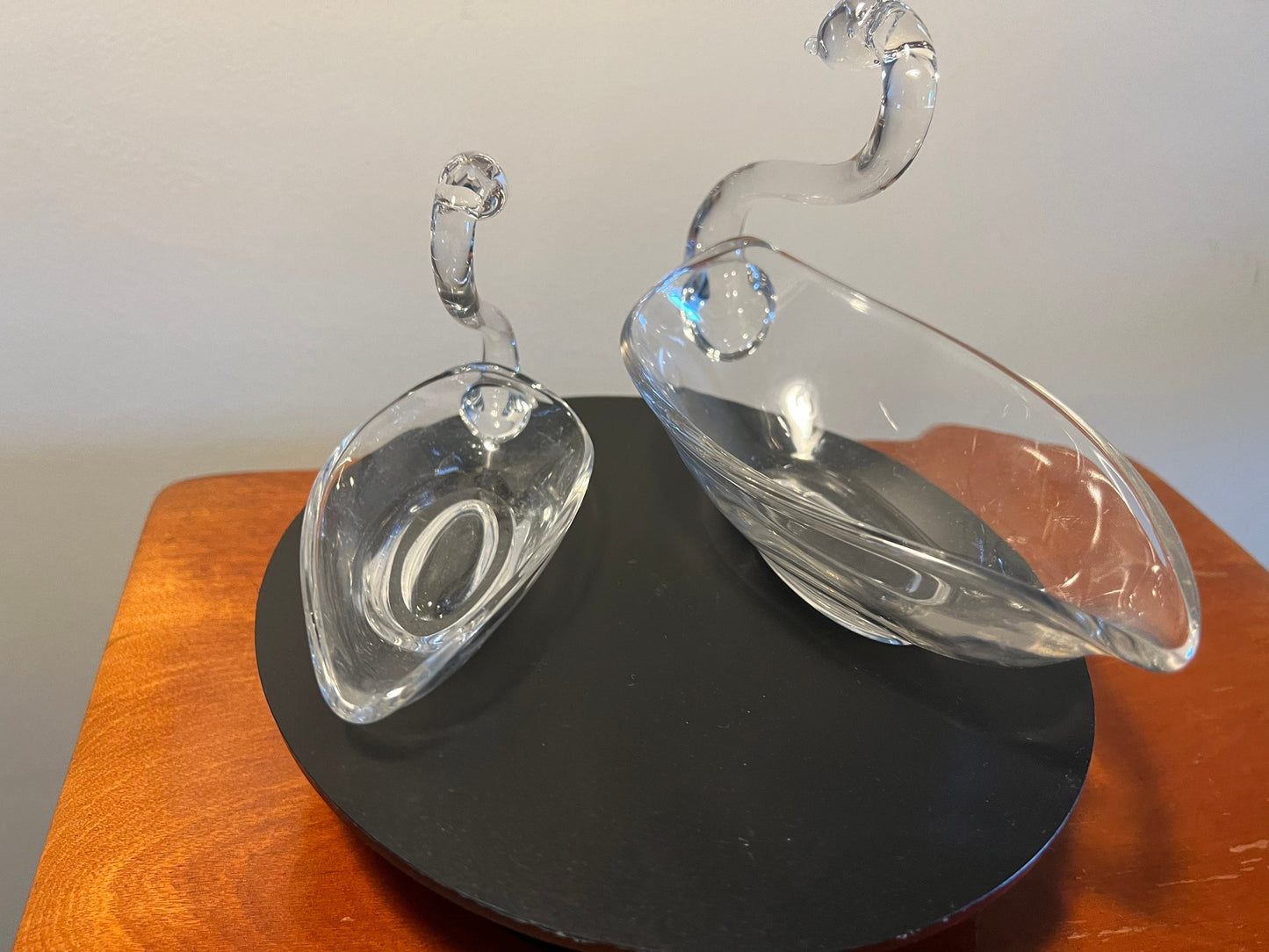 Swan Glass Candy Dishes, Set of 2, Family Home Decor