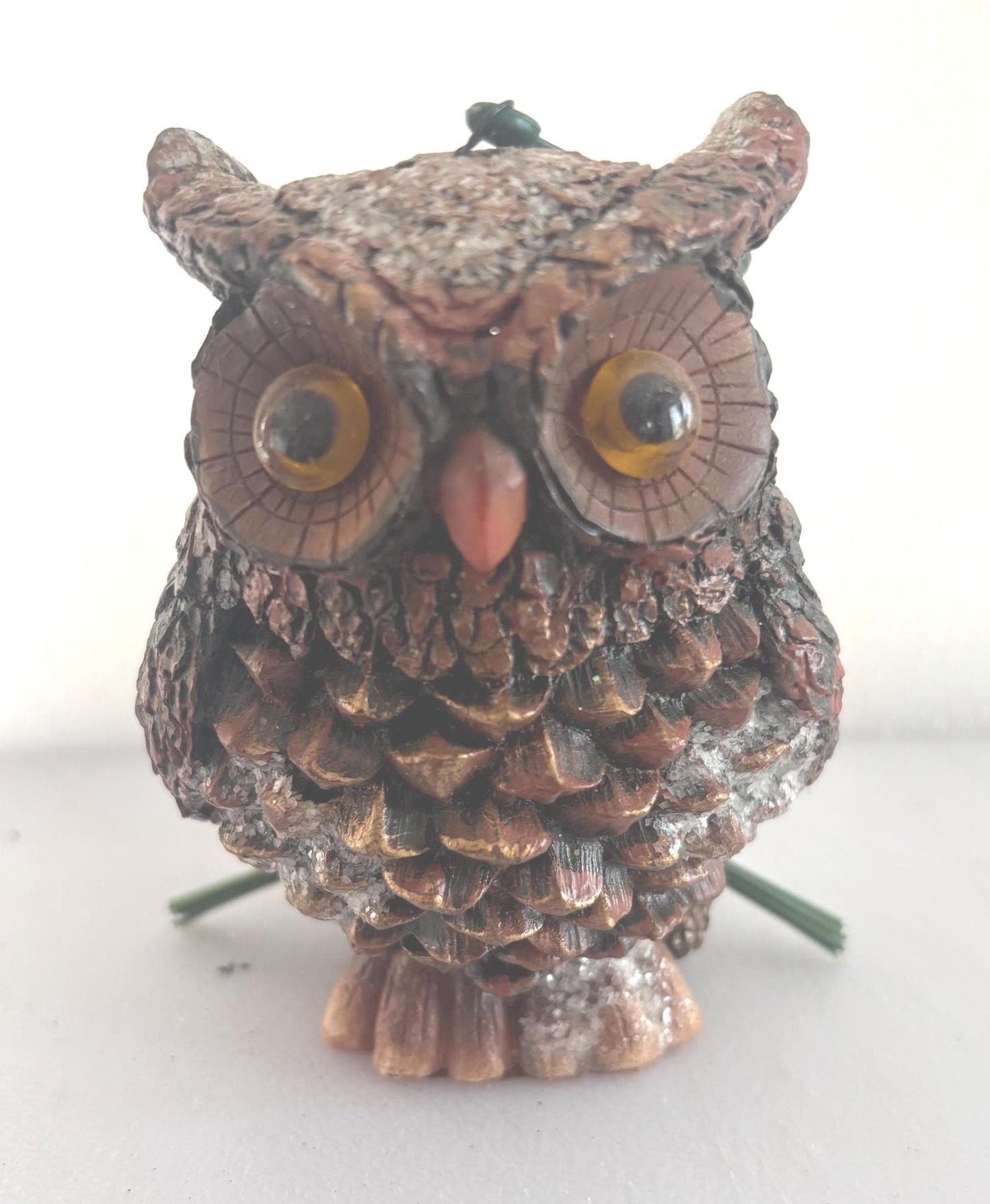 Vintage Owl in Pinecone Basket Ornament Gift For Her Lover Antiques and Vintage